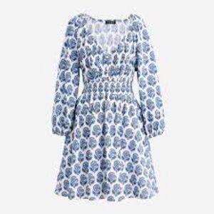 J. Crew Blue and White Floral Mini Dress